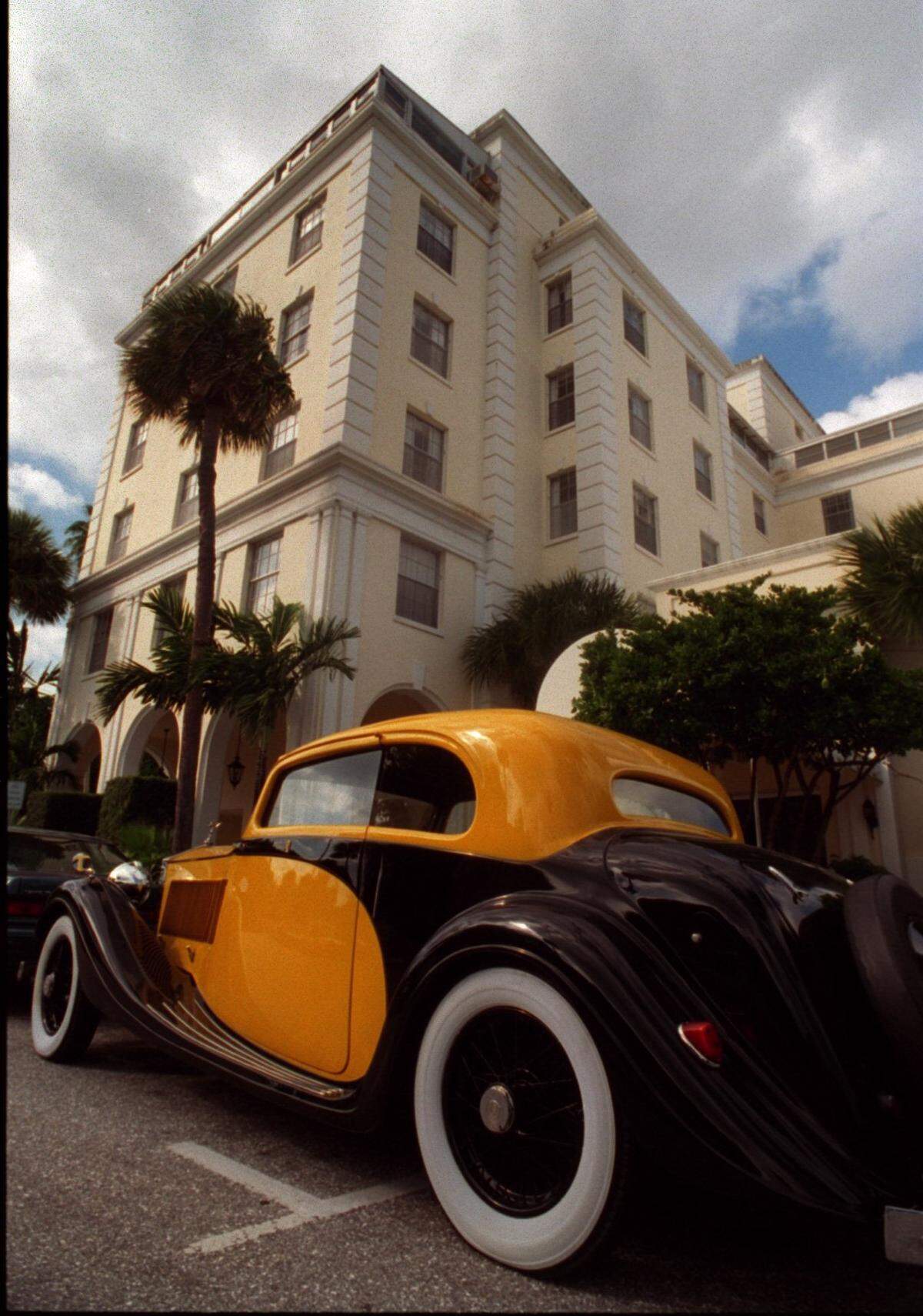 In 1994, a Rolls Royce sits outside The Colony Hotel off Worth Avenue.