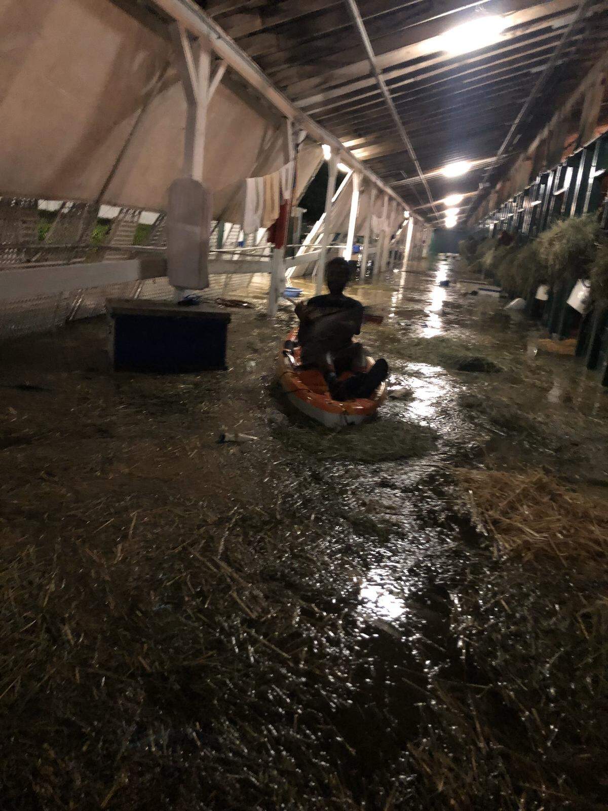 The stables were renovated last week. A week later, they were flooded.
