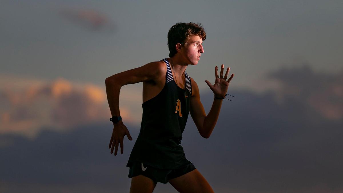 Broward Cross Country Player of the Year Martin Goodwin, from St. Thomas Aquinas, is photographed at Brian Piccolo Park in Hollywood, Florida on Friday, January 7, 2022.