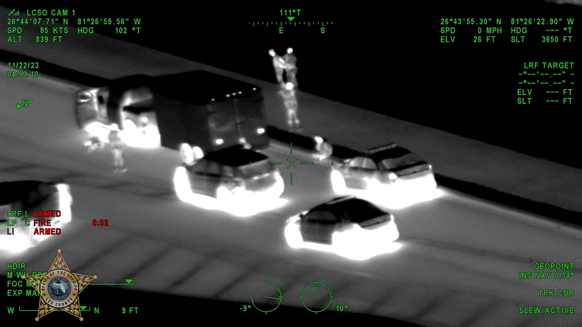 A trailer containing the stolen golf cart was surrounded, and the three men inside the vehicle were charged, the sheriff’s office said.