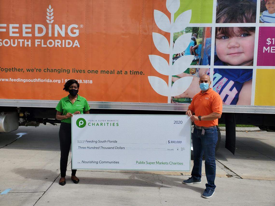 Publix Charities presented Feeding South Florida with a $300,000 donation to kick off Hunger Action Month on Sept. 2, 2020.