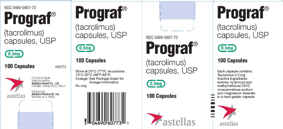 The deconstructed box of 0.5 mg strength Prograf.