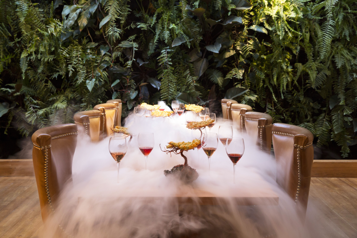 The Tree of Life, made from cassava, cheese and basil, at Elcielo Colombian restaurant.