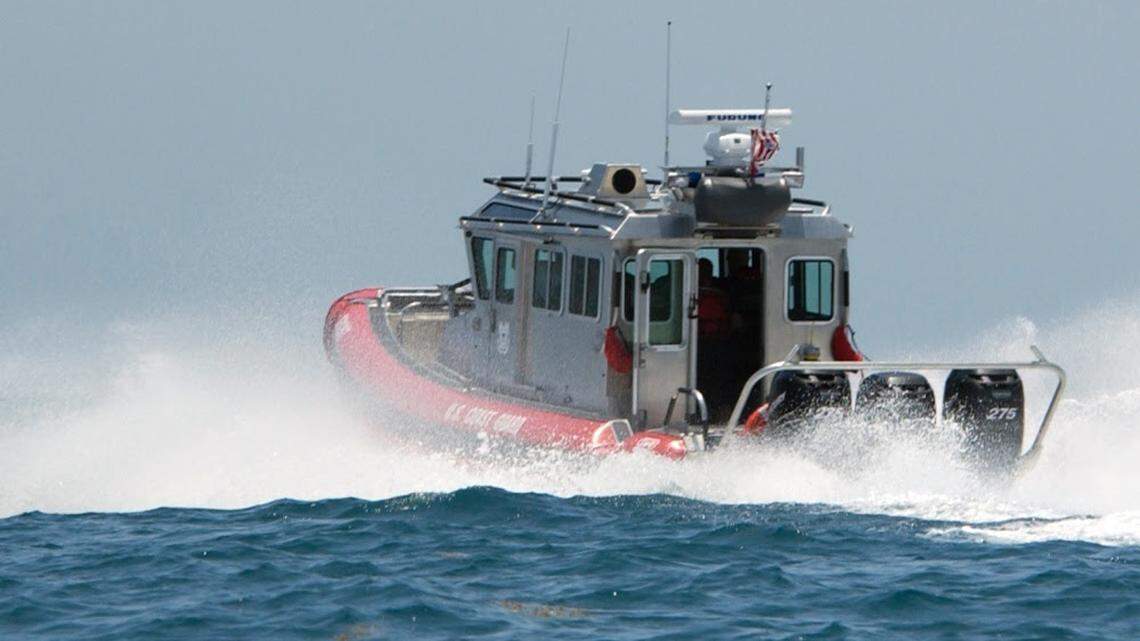 The U.S. Coast Guard found a group of eight people from Cuba hiding on the Bahamian island of Cay Sal Sunday, April 7, 2019.