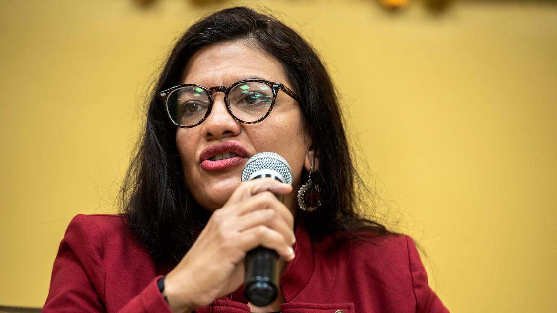 U.S. Rep. Congresswoman Rashida Tlaib, D-Michigan, in a social media post, defended the slogan “From the river to the sea,” seen by some as a call to wipe out Israel.