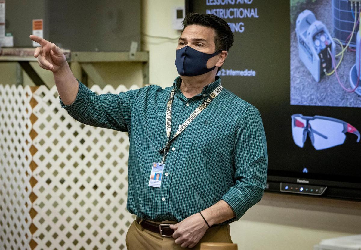 Miami, Florida, January 27, 2022 - Derek Bostick, a Teacher of the Year finalist, teaching at South Dade Technical College.