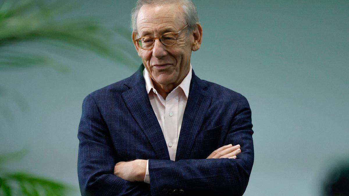 Miami Dolphins owner Stephen M. Ross listening to New Dolphins head coach Mike McDaniel during the introductory press conference at Baptist Health Training Complex in Hard Rock Stadium on Thursday, February 10, 2022 in Miami Gardens, Florida.