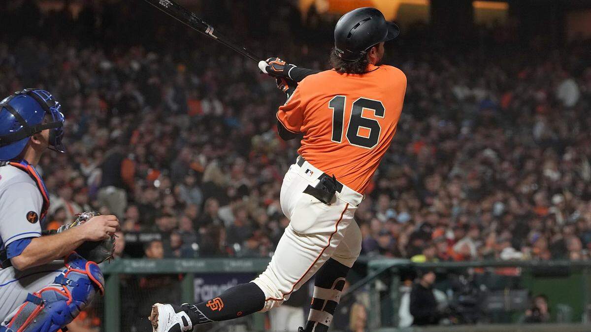 Former FIU star Aramis Garcia of the San Francisco Giants in his major league debut hits a solo home run against the New York Mets in the bottom of the eighth inning at AT&T Park on August 31, 2018 in San Francisco, California. The home run was his first major league hit.