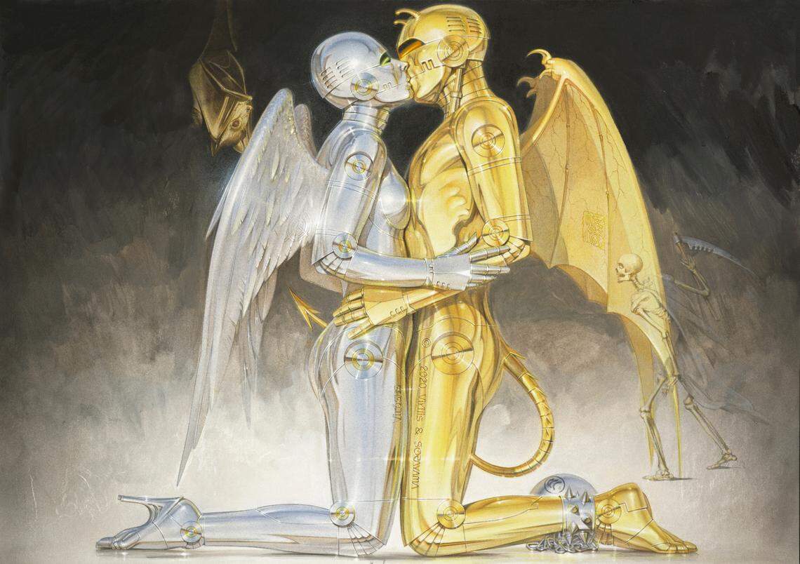 “Untitled 2020” by Japanese artist Hajime Sorayama, an acrylic on illustration board, will be part of one of the first exhibits at the Museum of Sex in Miami.