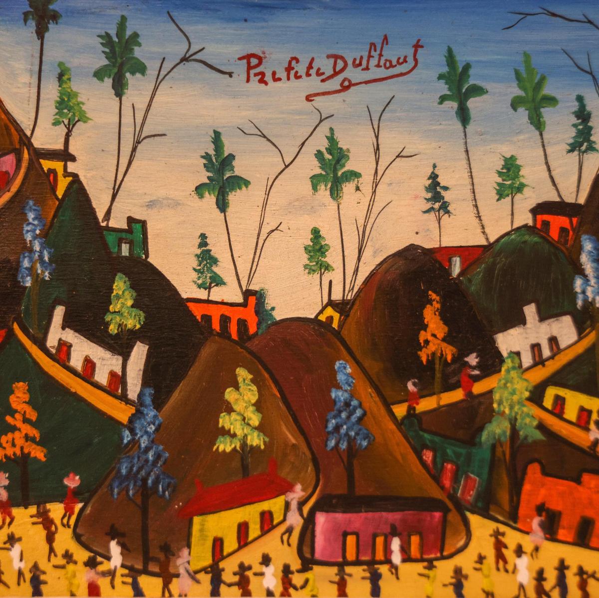 Prefete Duffaut’s acrylic on board entitled “Dimanche (Sunday).”