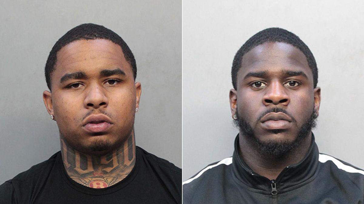 Krishon Hedge and Brandon Lee in their Miami-Dade Corrections mugshots after Monday’s chase.