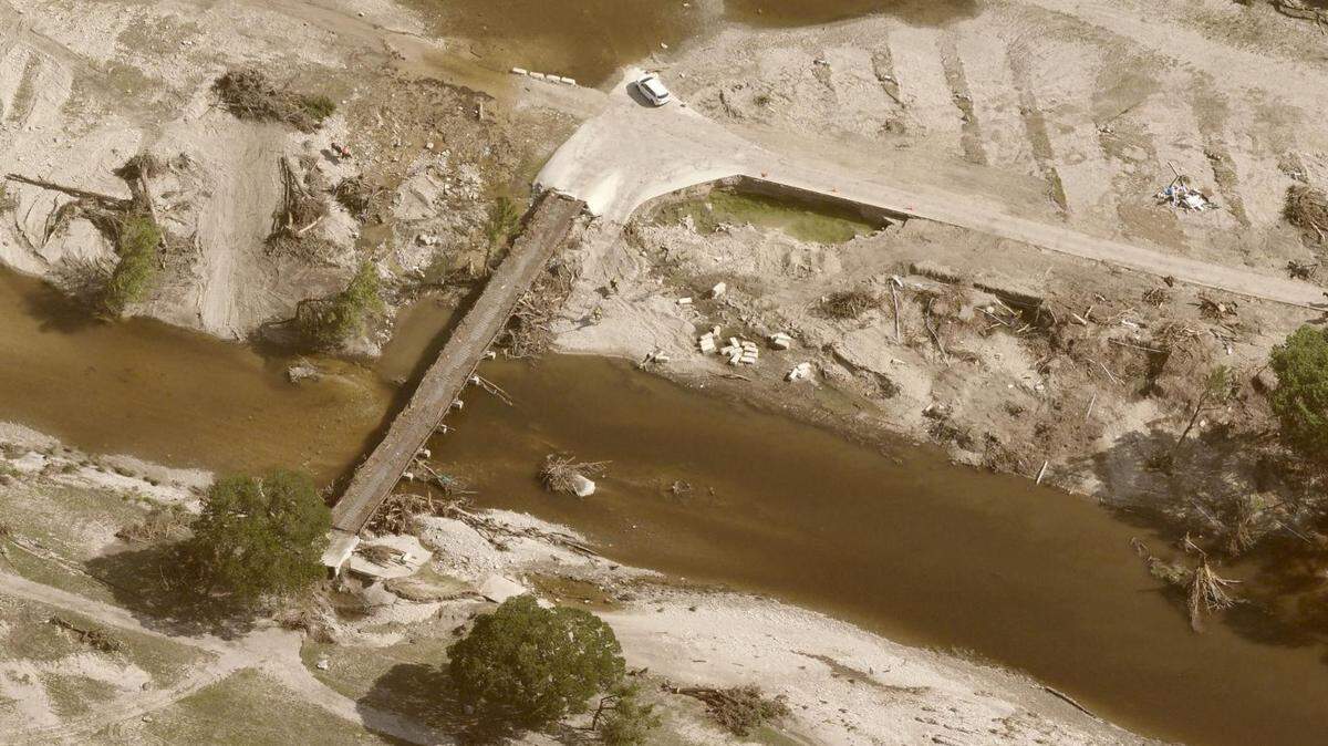 Aerial imagery reveals the extent of the flood damage done in Kerr County, Texas after the flash floods earlier this month.