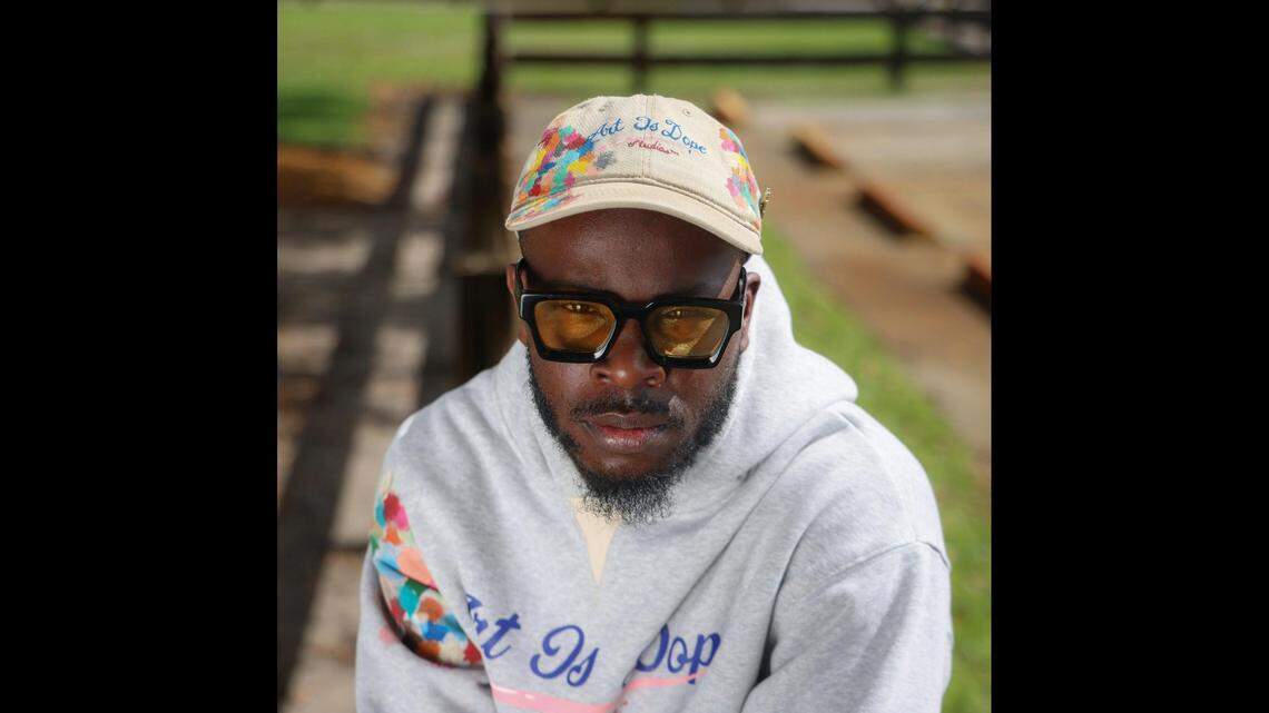 On Monday, February 6, 2023, artist and designer Desmond Jones, the CEO and founder of Art is Dope, is photographed at Carol City Park. The park was a formative space that forged a connection with his Black identity and community.