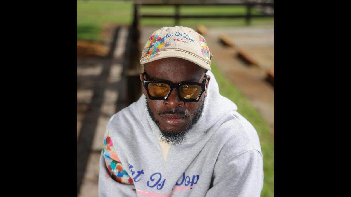 On Monday, February 6, 2023, artist and designer Desmond Jones, the CEO and founder of Art is Dope, is photographed at Carol City Park. The park was a formative space that forged a connection with his Black identity and community.