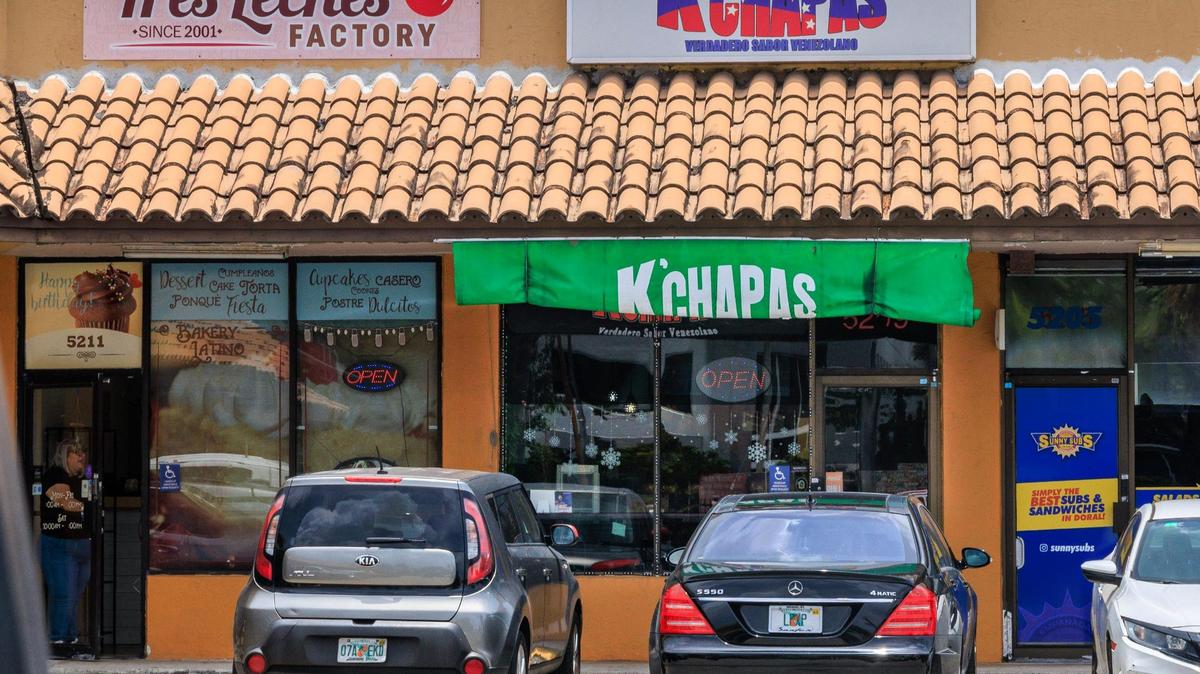 View of the Venezuelan restaurant K’CHAPAS, in the City of Doral, home to the largest Venezuelan community in the U.S. Venezuelans face job losses, and legal limbo after the Trump administration ended their Temporary Protected Status on July 12, 2025.