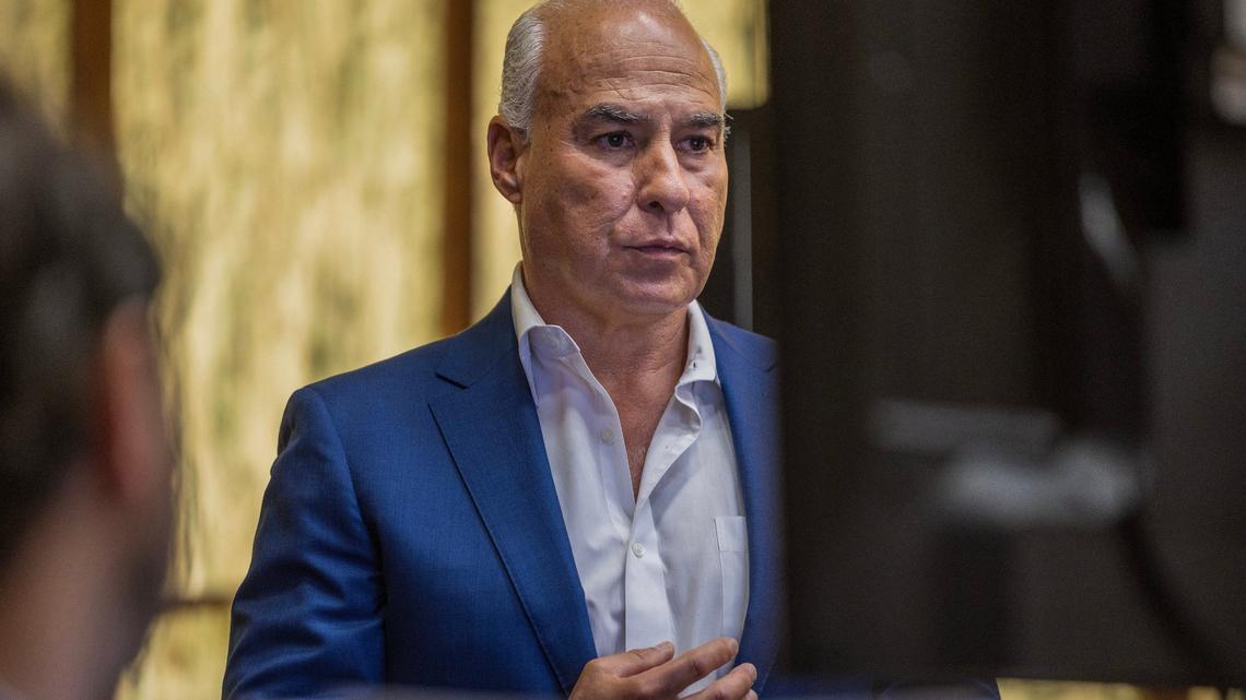 Witness Alexis Rodriguez testifies as prosecutor Timothy M. VanderGiesen presents some evidence during the trial of Frank Artiles, the former Florida GOP senator accused of paying Rodriguez more than $40,000 to be a ghost candidate in a Florida state Senate race with a heavily favored Democratic candidate, in front of Judge Miguel M. de la O, at Courtroom 4-1 at the Richard E. Gerstein Justice Building in Miami, Florida, on Friday September 20, 2024.