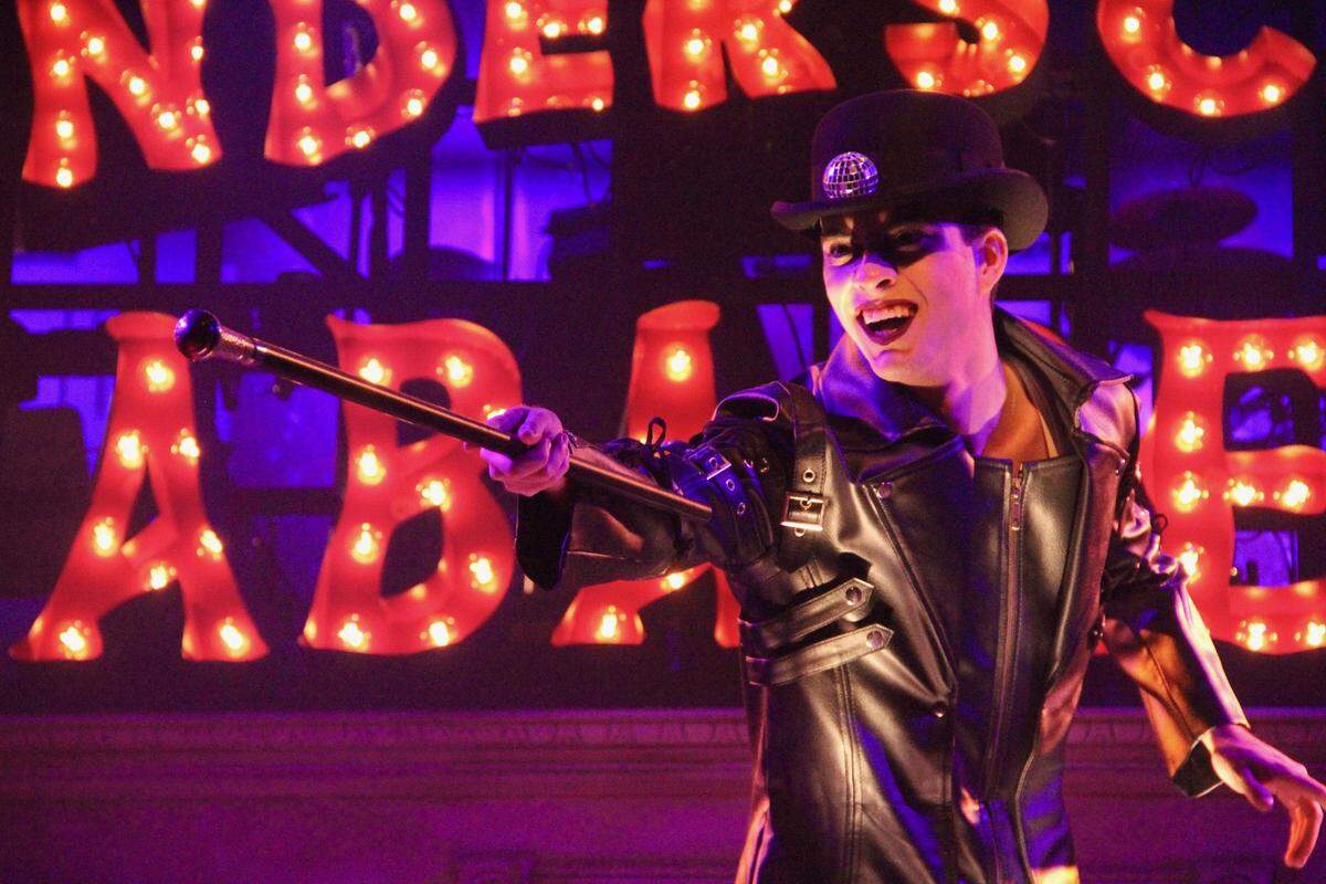 Giorgio Volpe is the high-octane Emcee in Area Stage’s production of “Cabaret.”