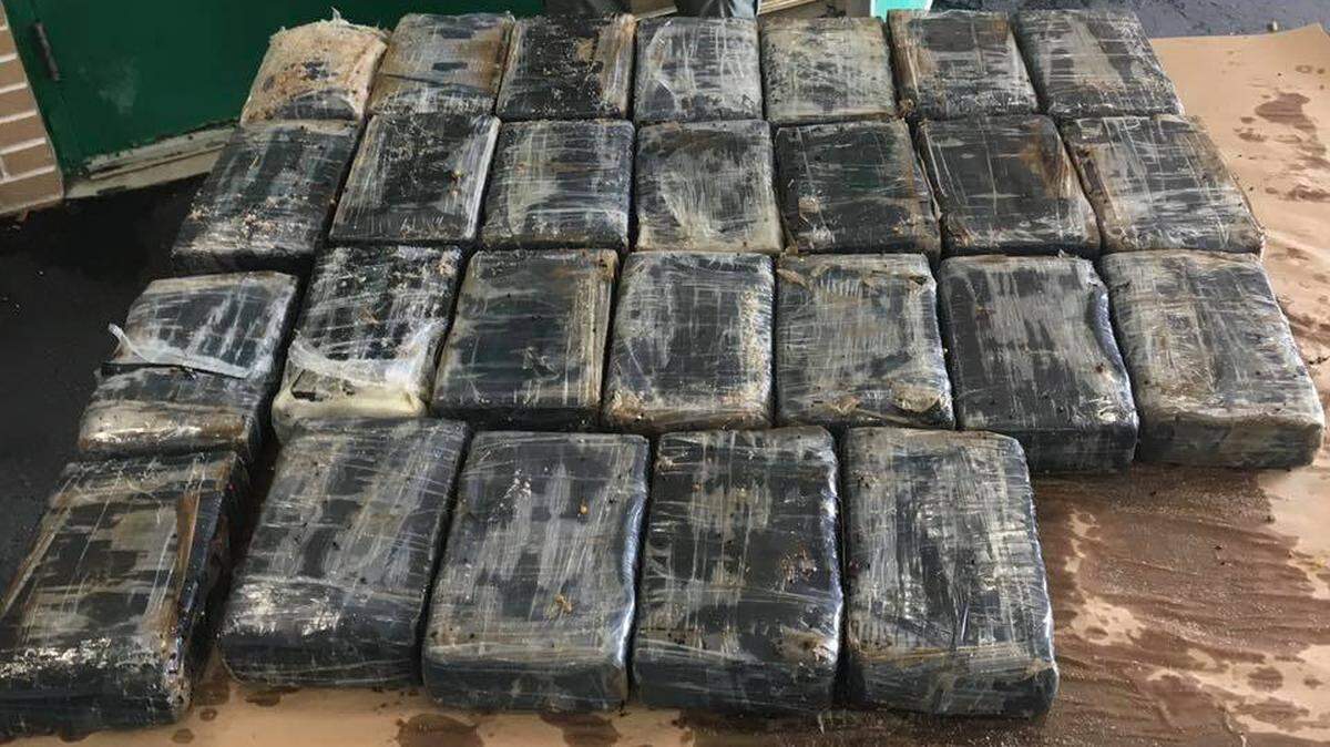 A package that contained 57 pounds of cocaine washed ashore at the Fort Pierce Inlet State Park on March 20, 2019.