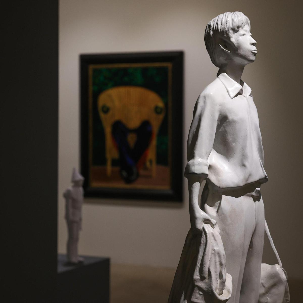 Fernando Sanchez Castillo’s “Tank Man,” right, is placed among painting and photographs at El Espacio 23.