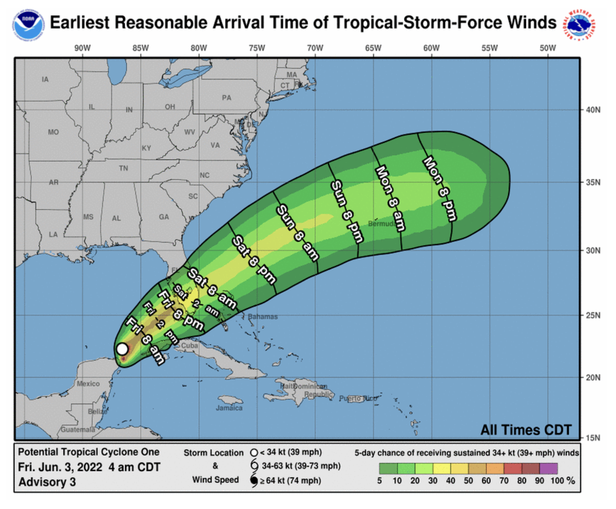 Florida’s west coast could start feeling tropical storm force winds as early as Friday night.