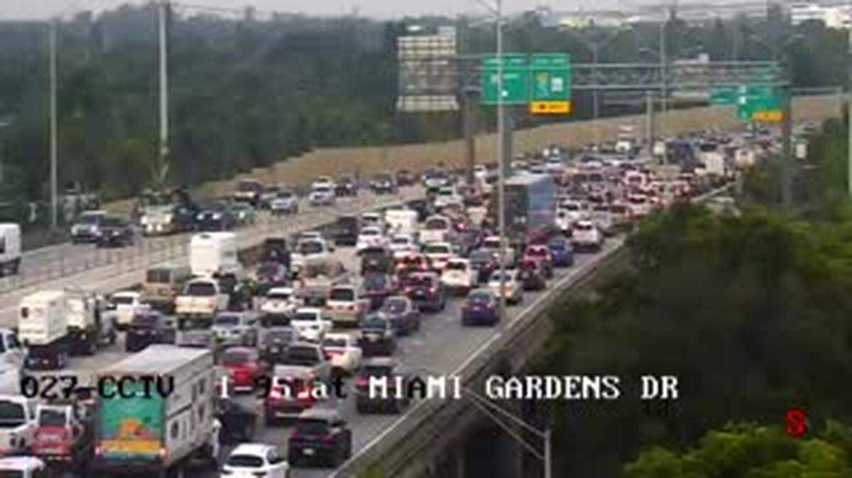 The backup on I-95 south at 7:40 a.m.