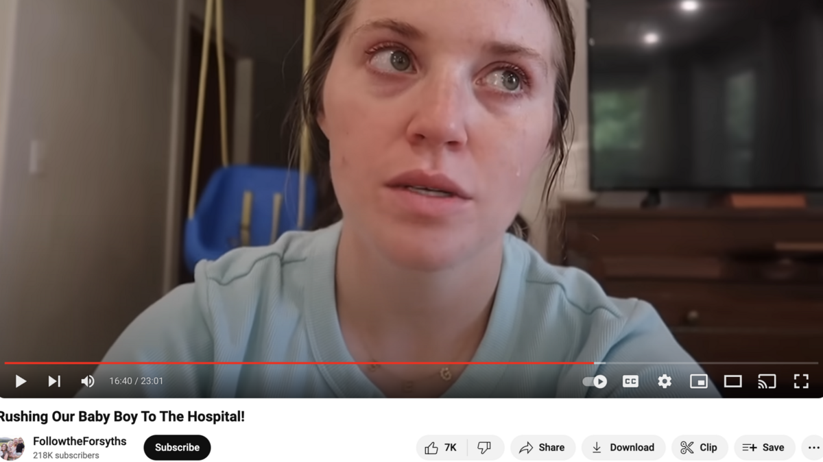 Joy-Anna Duggar Forsyth is sharing the terrifying experience that landed her 1-year-old son in the hospital.