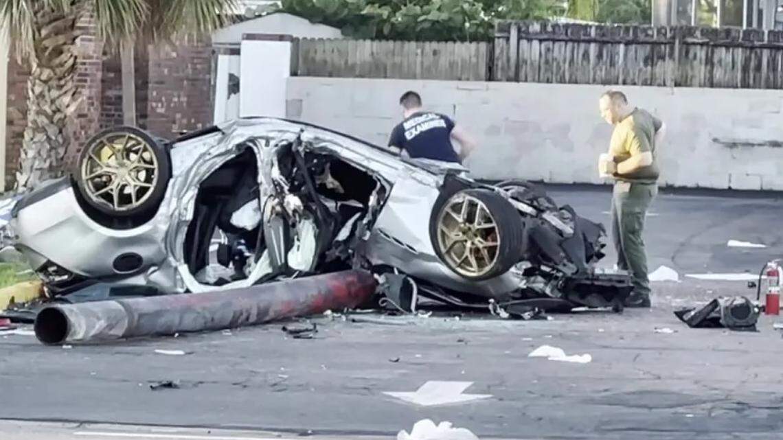 Totaled Maserati at scene of crash in St. Petersburg, Florida/Pinellas County Sheriff’s Office