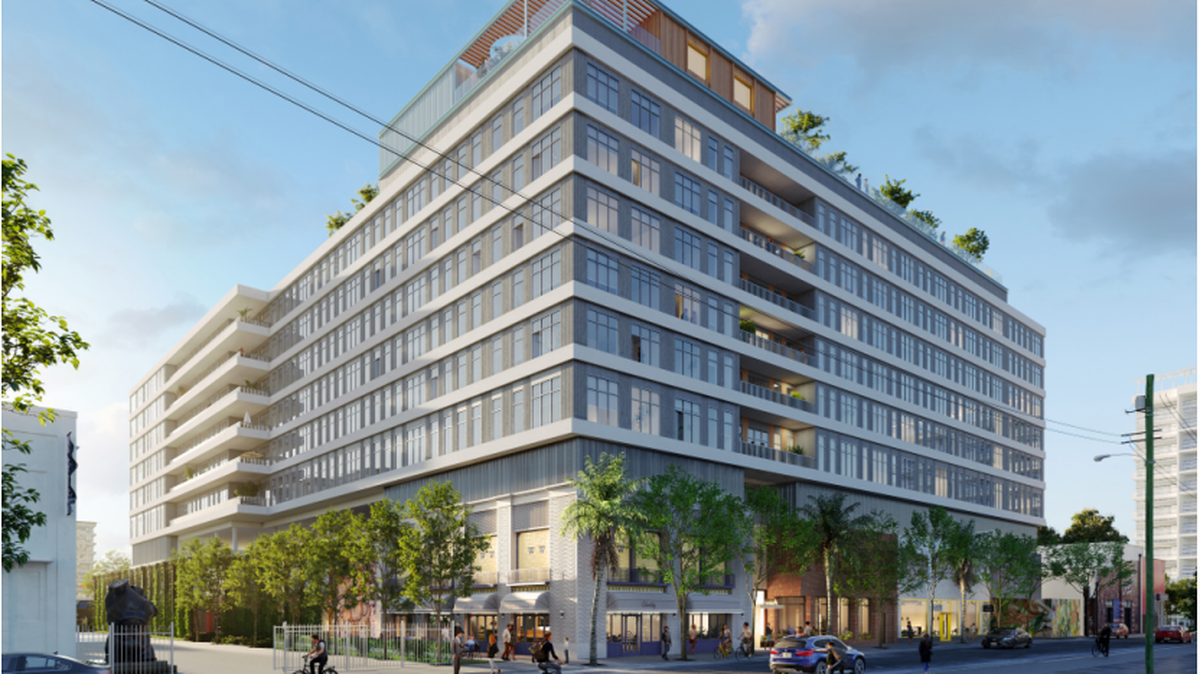 Apartment developer Urby plans to build a residential building on the former Art by God retail site. The eight-story project is shown in this rendering submitted to the City of Miami and Wynwood Design Review Committee.