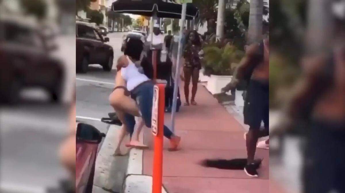 A confrontation in front of a coffee shop on Collins Avenue in Miami Beach July 13 was caught on video and shared on social media