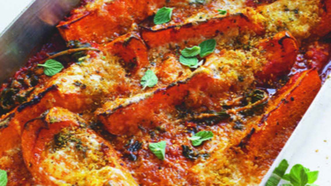 Butternut ‘parmigiana’ is rich and creamy and perfect for this time of year