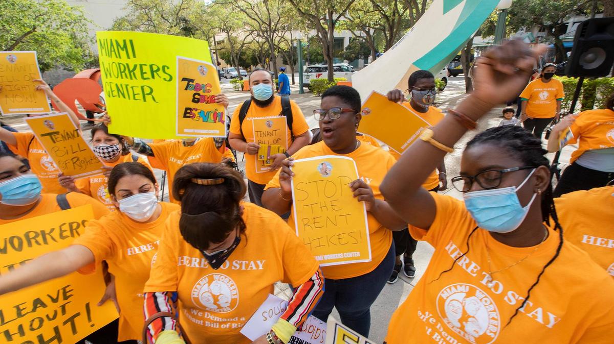 Tenant advocacy groups, including the Miami Workers Center, rallied for more government action on rising rents. On Tuesday, May 3, 2022, Miami-Dade County commissioners passed a new Tenant’s Bill of Rights.