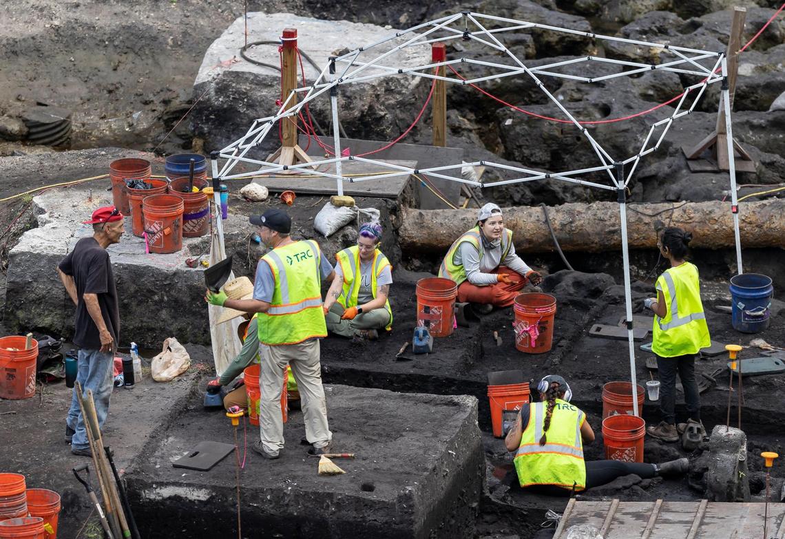 An archaeological team worked in 2023 at the site of a planned Related Group residential tower complex on the Miami River in Brickell. A three-year excavation unearthed a remarkable trove of prehistoric indigenous finds dating back as far as 7,000 years ago.