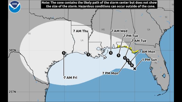 A tropical storm watch issued for part of Florida as a tropical depression forms