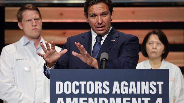 Gov. Ron DeSantis holds a rally with members of Florida Physicians Against Amendment 4 at The Grove Bible Chapel in Winter Garden, on Oct. 22, 2024. One of DeSantis’ new appointees to the Board of Medicine is opposed to abortion, hormonal birth control and vaccine requirements. Gov. Ron DeSantis holds a rally with members of Florida Physicians Against Amendment 4 at The Grove Bible Chapel in Winter Garden, on Oct. 22, 2024. One of DeSantis’ new appointees to the Board of Medicine is opposed to abortion, hormonal birth control and vaccine requirements.
