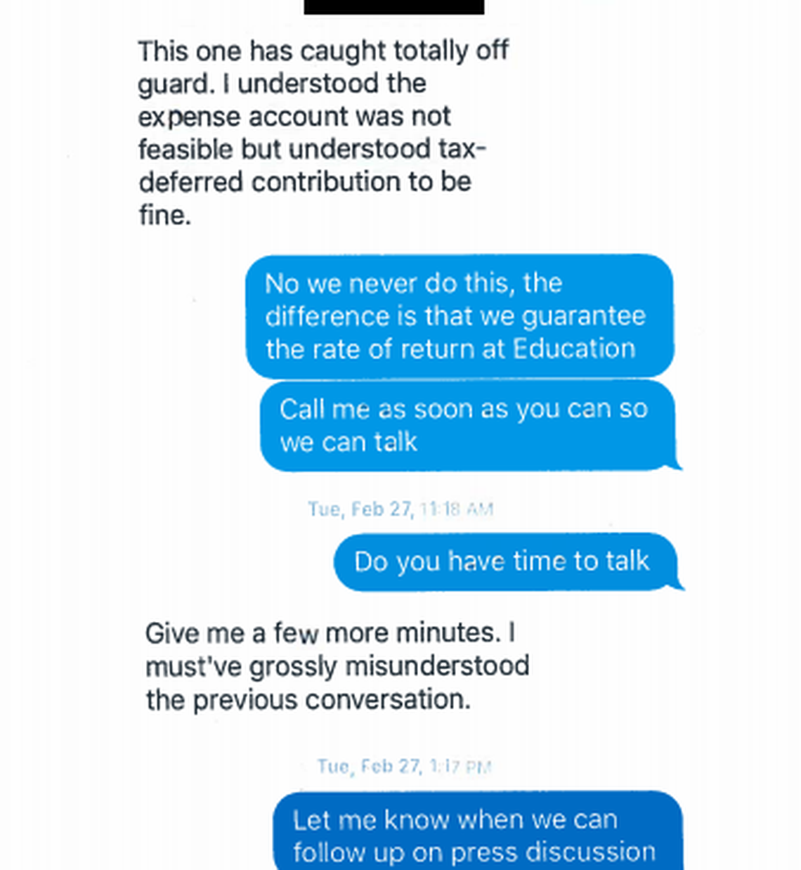 A text message from Feb. 28, 2018, between Miami-Dade Schools Superintendent Alberto Carvalho and Dean Fuleihan, a deputy mayor of New York City, about Carvalho’s pending appointment as head of the city’s school system. The messages were released on Friday, Aug. 10, 2018, as part of New York’s response to a public records request by the Miami Herald and other media outlets.