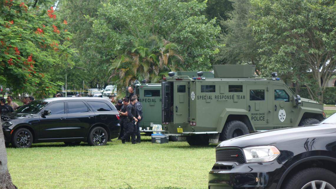 Members of Miami-Dade’s Special Response team shot and killed a man at a Miami Springs hotel Tuesday. The man is suspected of being tied to another man accused of shooting a police officer, a day earlier. That man was shot dead, too.