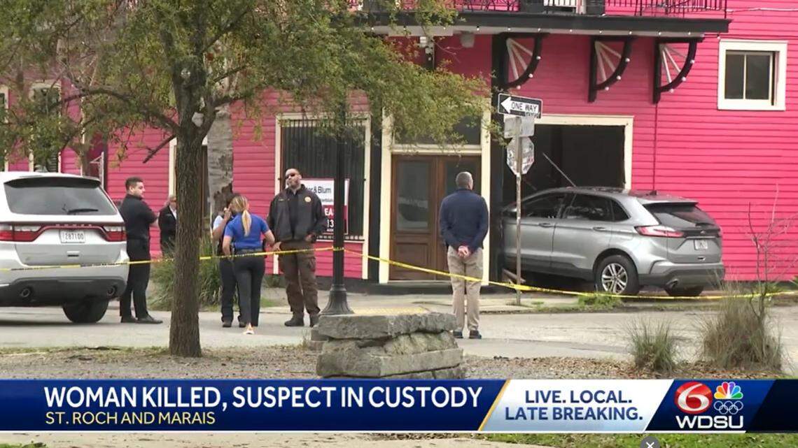 A Louisiana man is accused of running a woman into a building with his SUV, killing her, police said.