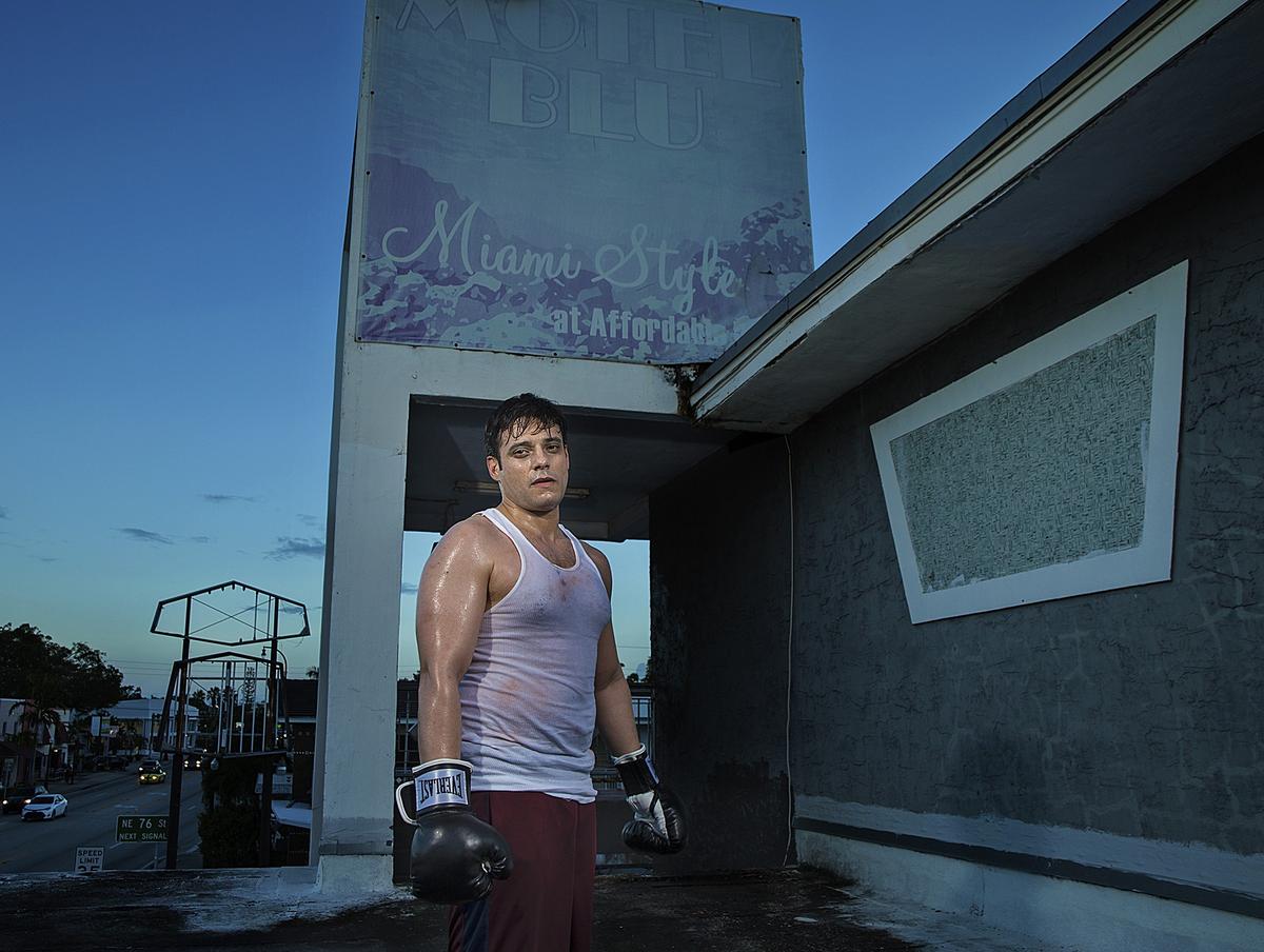 Actor Daniel Gil as “The Boxer” one of the short plays by Juan C. Sanchez featured in “Miami Motel Stories: MiMo.”