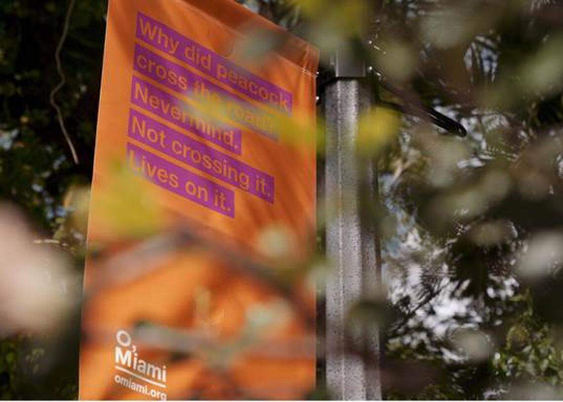 Look up the next time you drive through Coconut Grove to read some of the 100 poetry banners written by the community’s residents.
