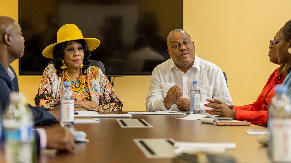 U.S. Congresswoman Frederica S. Wilson hosted Haitian Prime Minister Garry Conille, during a meeting with elected officials and South Florida Haitian leaders at Miami’s Notre Dame d’Haiti Catholic Church in Little Haiti, on Saturday, June 29, 2024.