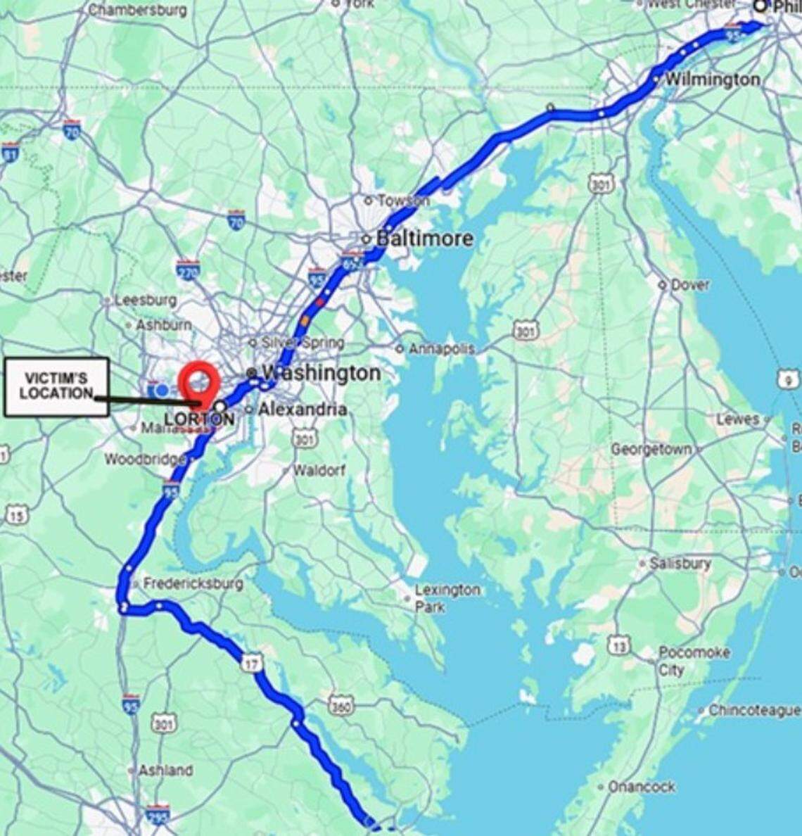 This map shows the possible route Vera Bryant and James Hedgepeth drove in 1972 when the boys disappeared, police said. James’ body is also believed to have been left along this route, according to detectives.