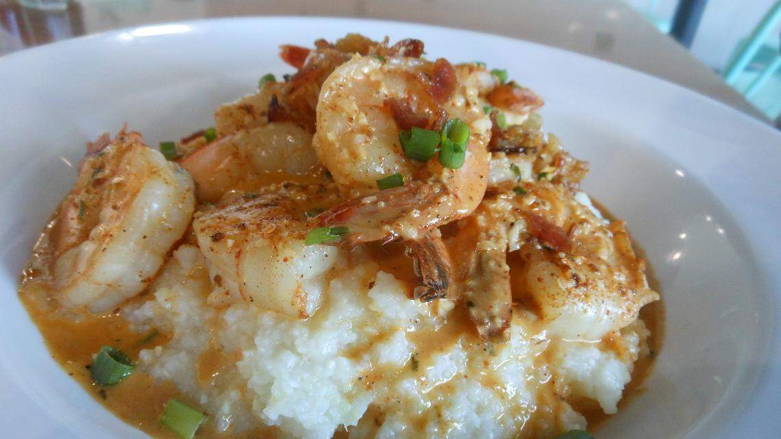 Shrimp and grits at Captain Jim’s seafood market and restaurant