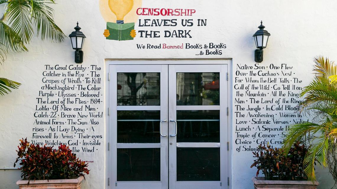 The banned books wall has become an Instagram favorite at Books & Books in Coral Gables.