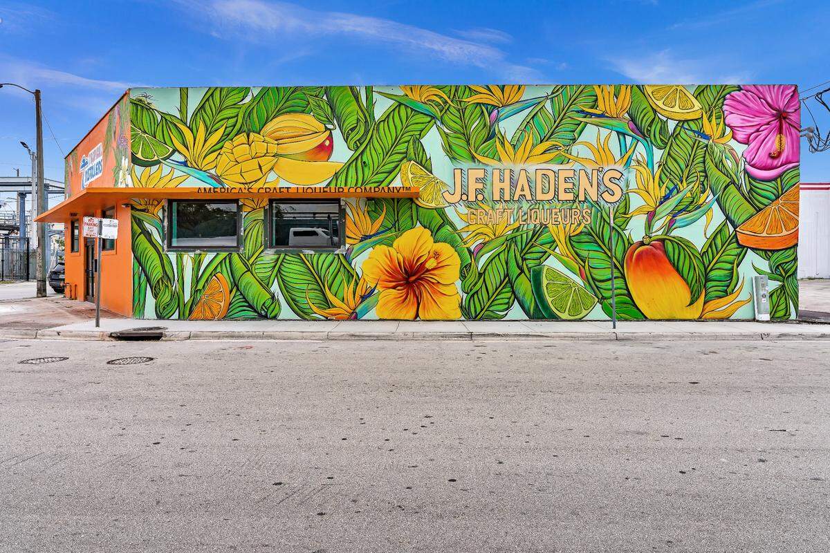 The exterior of Tropical Distillers in Allapattah.