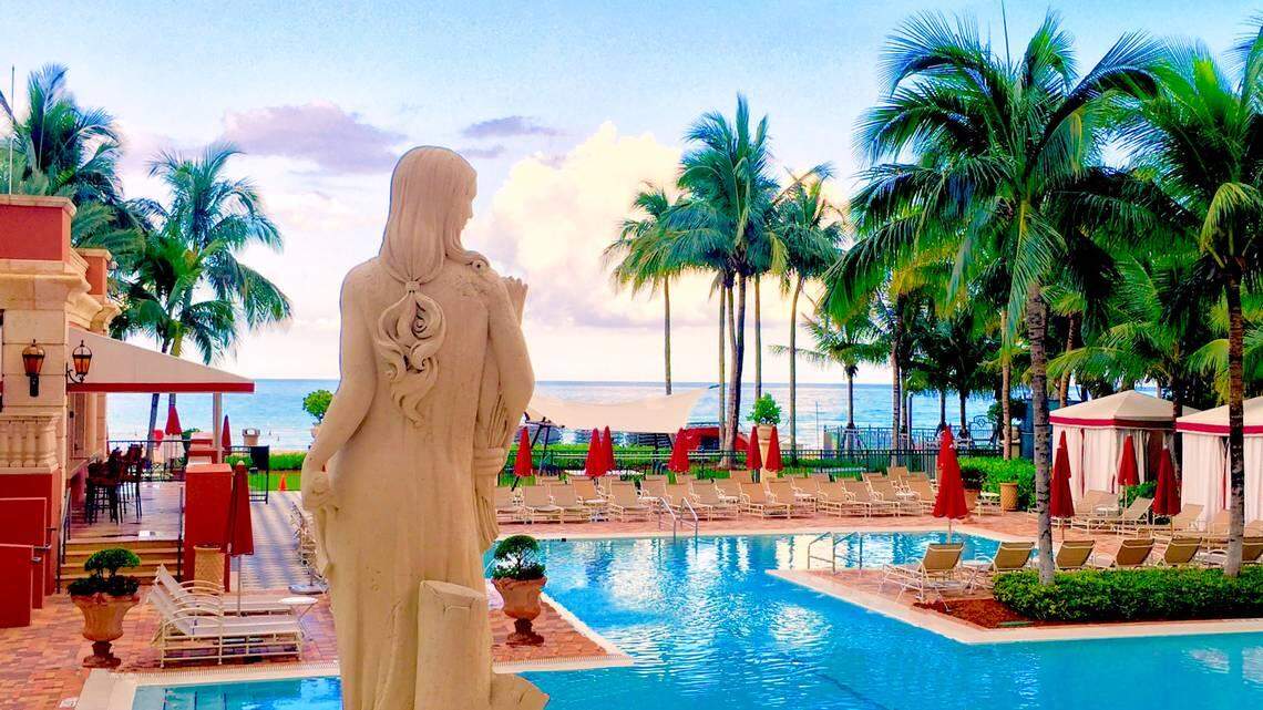 The view from one of Acqualina’s pools.