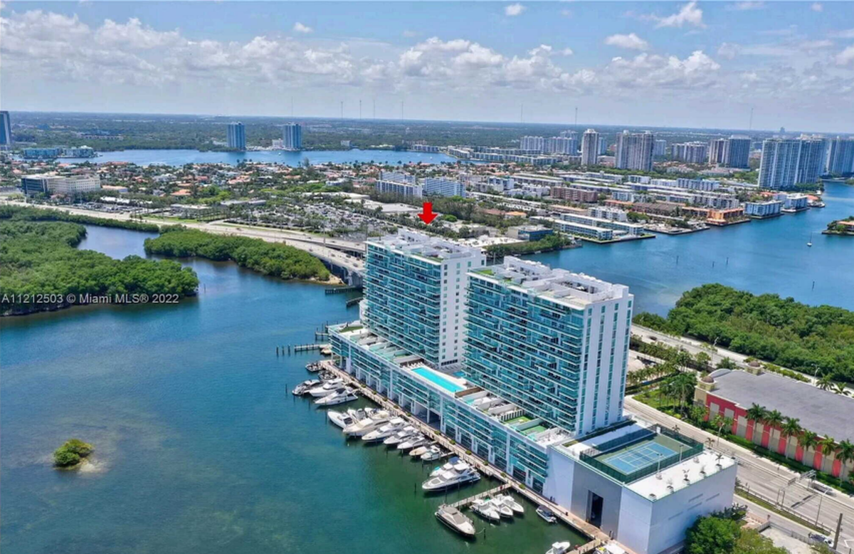 A man hid his criminal history to live at 400 Sunny Isles Residences, pictured above.