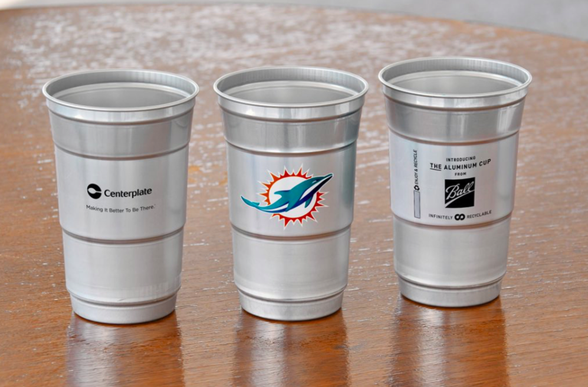 Hard Rock Stadium says it will eliminate more than half a million plastic cups a year by serving beer in recyclable aluminum cups