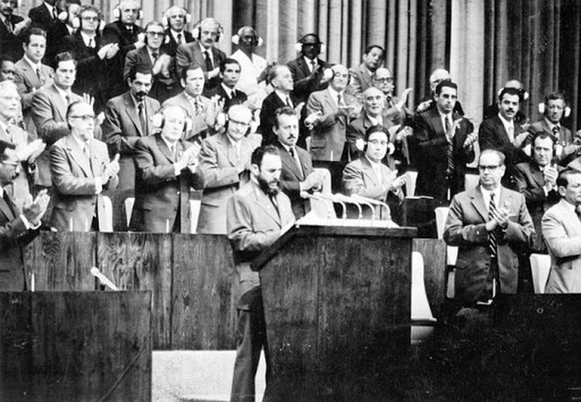 Fidel Castro led Cuba’s Communist Party from its creation in 1965 until 2011 when his brother Raúl became first secretary. In this photo Castro is seen giving a speech at the first party congress in 1975.