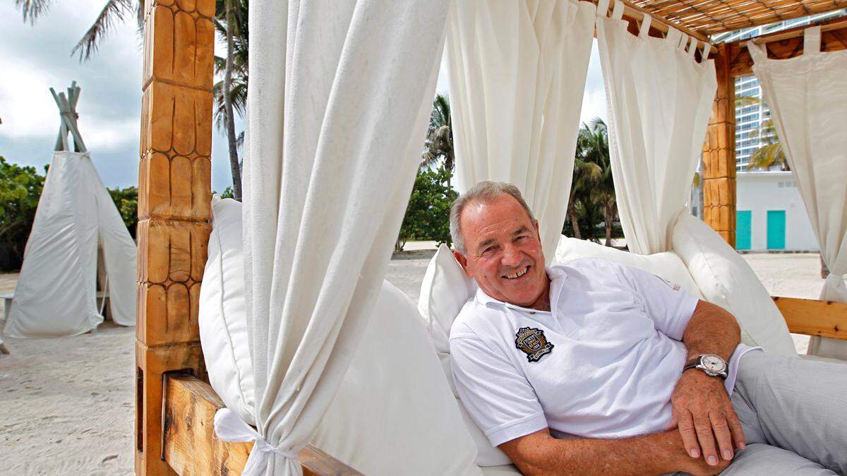 Jack Penrod, owner of Nikki Beach Club in South Beach, relaxes at the club on June 24, 2011. Penrod died Monday, Feb. 3, 2025, at age 85 after battling cancer.