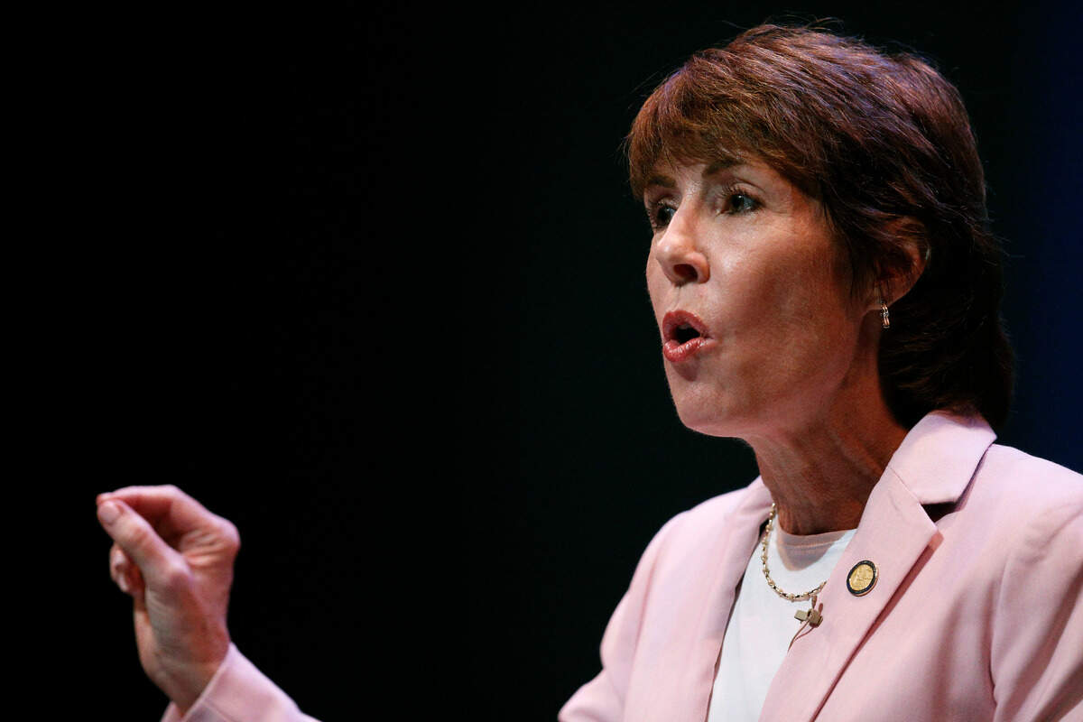 Former U.S. Rep. Gwen Graham speaks during a gubernatorial debate ahead of the Democratic primary for governor on Monday, June 11, 2018, in Miramar.